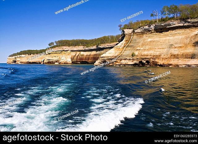Cliffs in Pictured Rocks National Lakeshore, Michigan