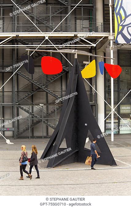 A WORK BY ALEXANDRE CALDER, MOBILE ‚Äì HORIZONTAL, ON THE SQUARE IN FRONT OF THE GEORGES POMPIDOU NATIONAL CENTER FOR ART AND CULTURE, (CNAC)