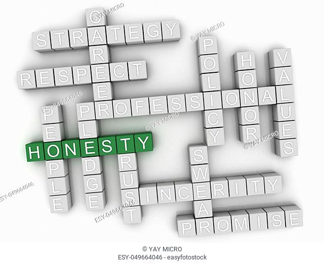 3d Honesty Concept word cloud