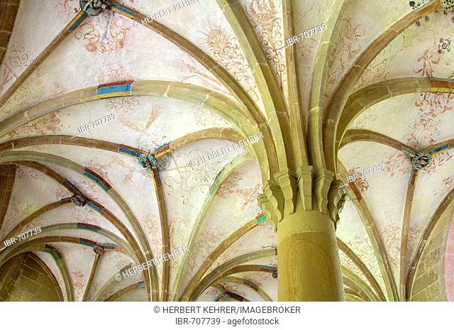 Vaulted ceiling of the Cistercian monastery in Maulbronn, Baden-Wuerttemberg, Germany, Europe