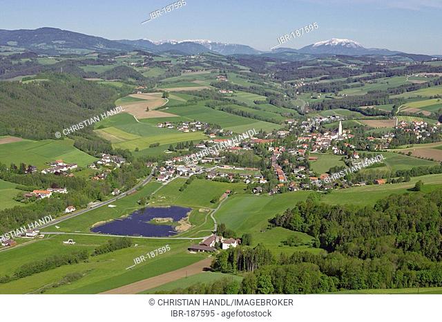 Village of Krumbach, aerial shot, Lower Austria, Austria