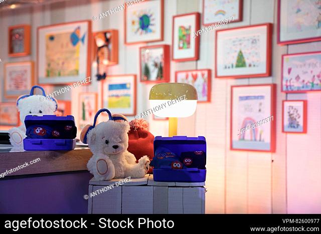 Illustration picture shows toy stuffed bears during a press moment ahead of the launch of the 11th edition of Viva for Life on Sunday 17 December 2023 in...