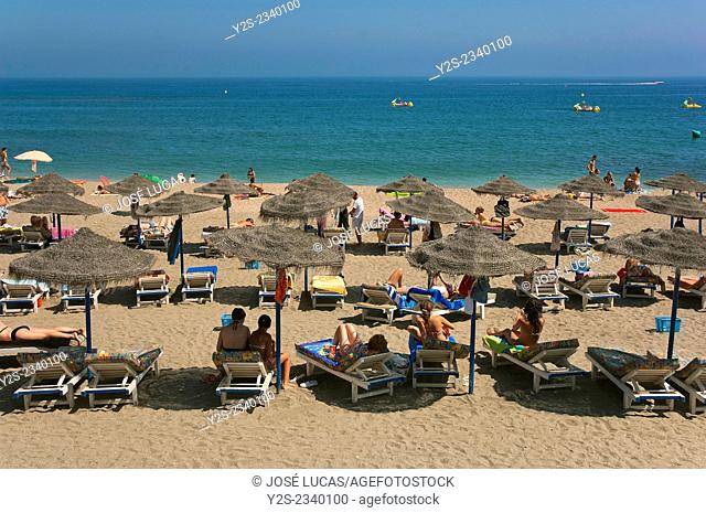 Bil-Bil beach, Benalmadena, Malaga province, Region of Andalusia, Spain, Europe