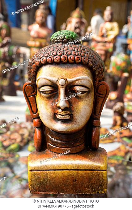 Idol of Lord Buddha head Surajkund mela Faridabad Haryana India Asia