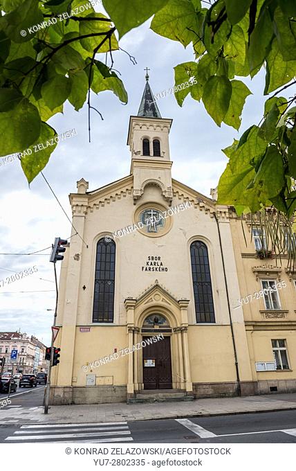 Czechoslovak Hussite Church at Husova Street in Pilsen city, Czech Republic