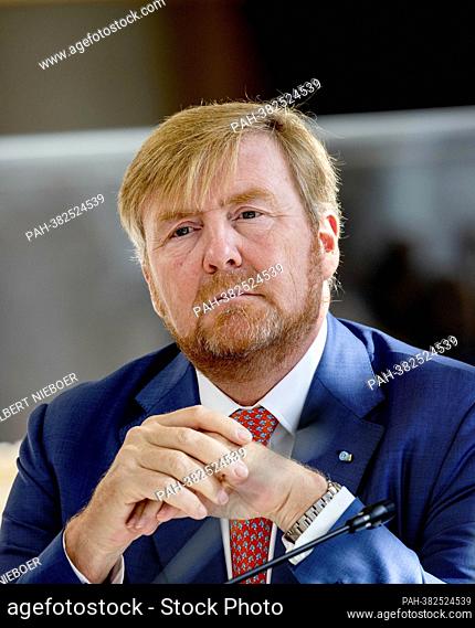 King Willem-Alexander of The Netherlands at the Stavros Niarchos Foundation Cultural Center in Athene, on November 01, 2022