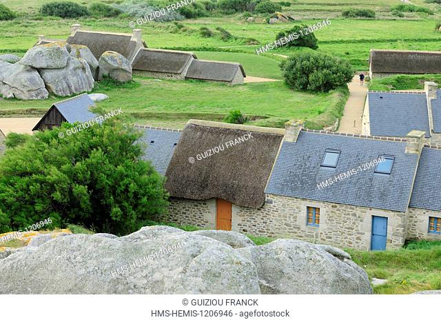 France, Finistere, Pays des Abers, Legends Coast, Meneham hamlet, former restored hamlet of seaweed harvesters and fishermen