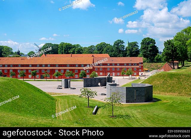 Copenhagen, Denmark - June 09, 2021: View of the historical fortress Kastellet