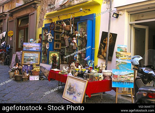 Procida, Province of Naples, Campania, Italy. Isle of Procida, Marina Grande. Marina Grande, the town of Procida where there is the main port of the island