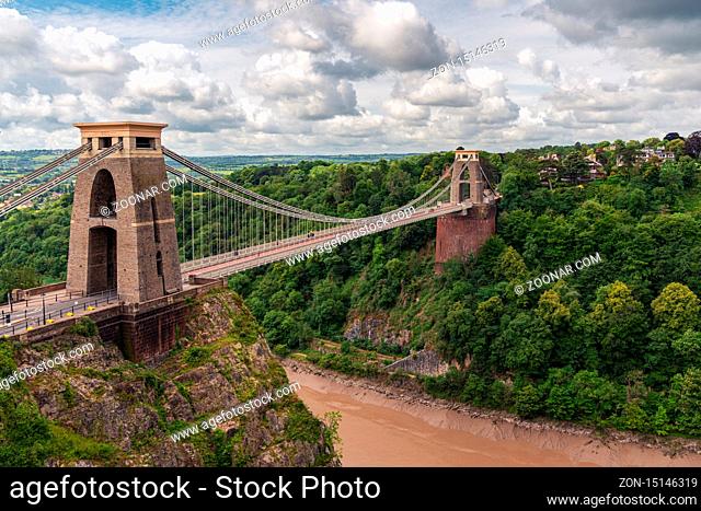 Bristol, England, UK - June 09, 2019: The Clifton Suspension Bridge, seen from Clifton Village