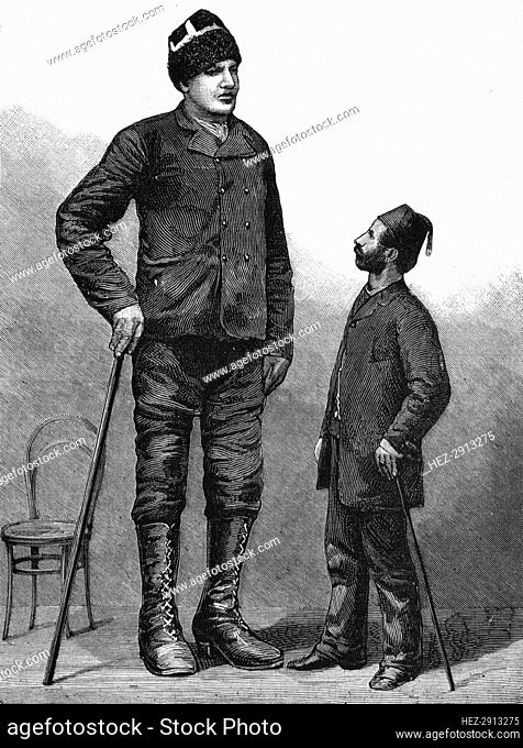 'Amanab, a Greek giant, 7 feet 9 inches tall', 1886. Creator: Unknown