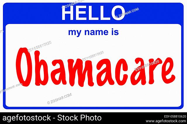 hello my name is obamacare blue sticker