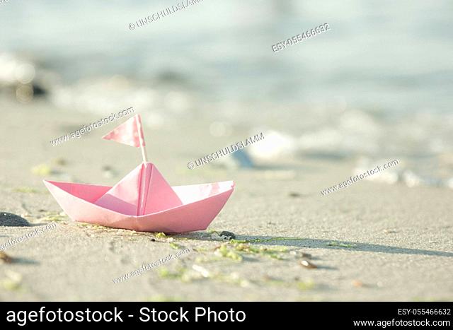 beach, summer, paper boats