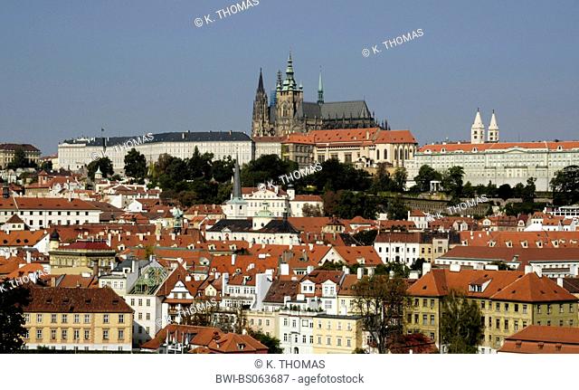 Prague, hill Hradschin with Veits Cathedral, Czech Republic, Prague