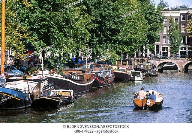 Houseboats along Keizergracht. Amsterdam, Netherlands