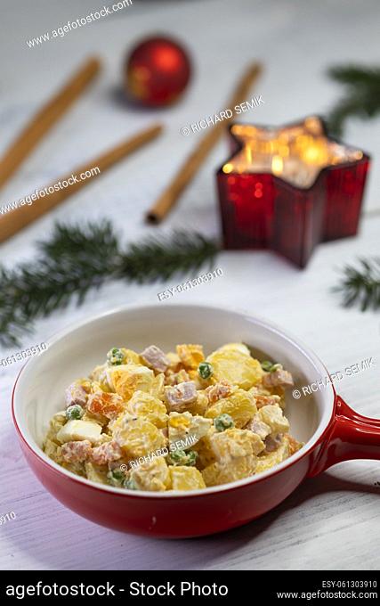 Traditional Czech Christmas potato salad