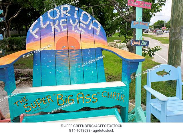 Florida, Florida Keys, Key Largo, US Route 1, Overseas Highway, Super Big Ass Gallery, hand painted furniture, tropical lifestyle, woodworking, Adirondack chair