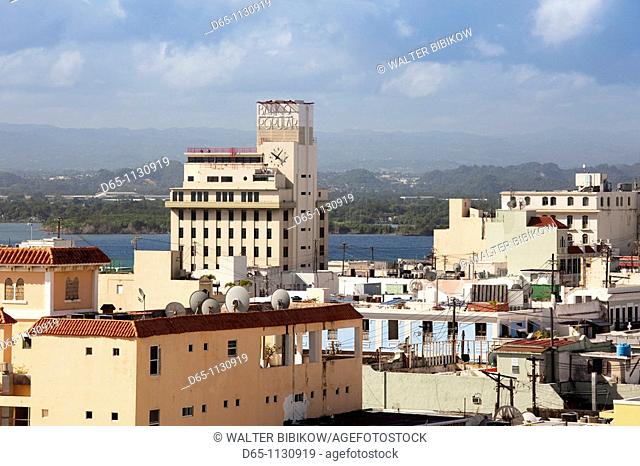Puerto Rico, San Juan, Old San Juan, elevated city view from Fort San Cristobal