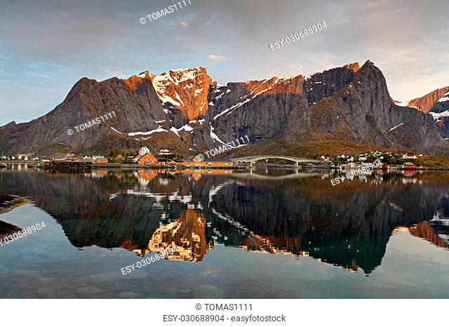 Sunrise in Norway with reflection