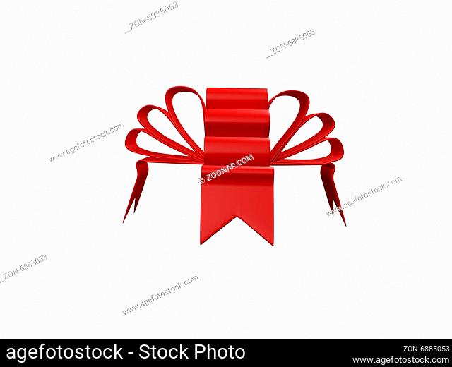 Shiny red ribbon for designs, isolated on white background