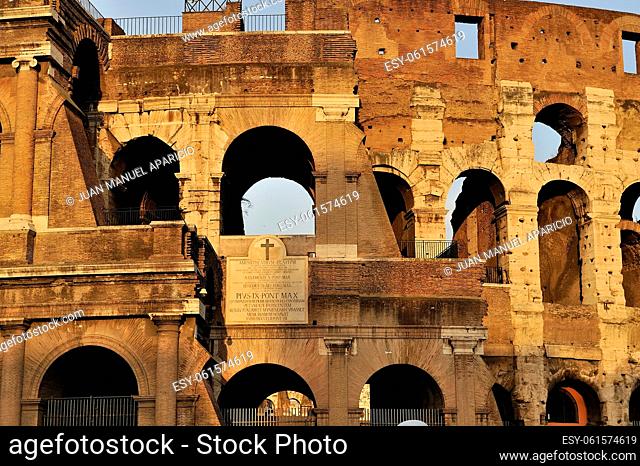 Partial view of the Roman Colosseum