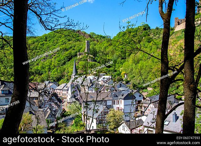 Scenic view at village Monreal in the Eifel, Rhineland-Palatinate