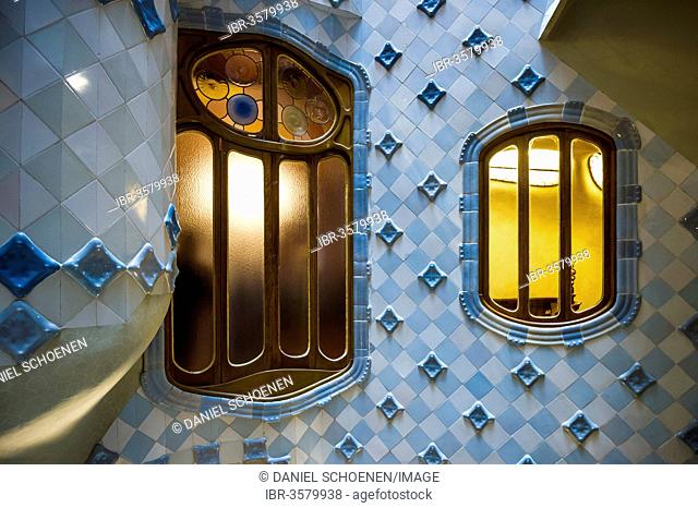 Staircase, Casa Batlló, designed by architect Antoni Gaudi