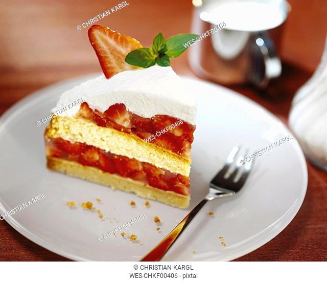 Strawberry cake, close-up