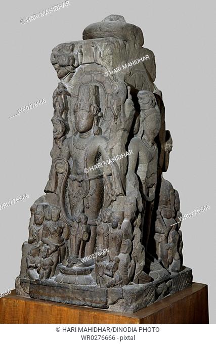 Chatustika sculpture depicting four different incarnations of Vishnu 11th century AD , Kalchuri period Vaishnav cult , found at district Jabalpur
