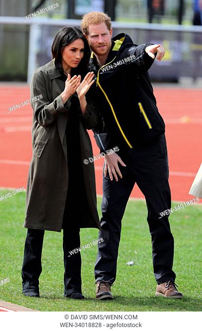Prince Harry and Meghan Markle attend the UK team trials for the 2018 Invictus games in Sydney this October at University of Bath Sports Training Village