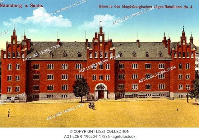 Barracks in Naumburg (Saale), Magdeburgisches JÃ¤ger-Bataillon Nr. 4, 1915, Saxony-Anhalt, Naumburg, Kaserne des Magdeburger JÃ¤ger, Bataillon Nr