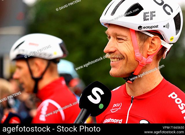 Danish Magnus Cort Nielsen pictured at the start of the men elite road race at the UCI World Championships Cycling, 272, 1km from Edinburgh to Glasgow, Scotland