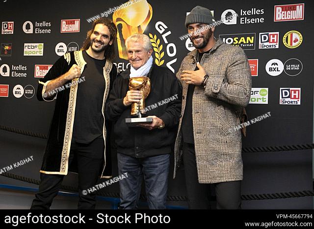 director Adil El Arbi, director Claude Lelouch and director Bilal Fallah pictured during the Golden Gloves boxing award show