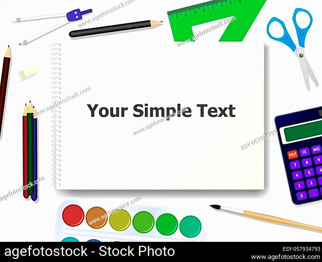 Vector illustration of school supplies tools isolated on white background. The concept of education