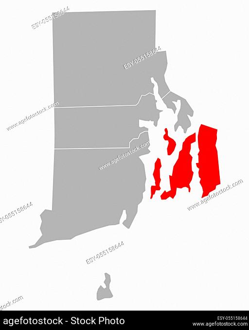 Karte von Newport in Rhode Island - Map of Newport in Rhode Island