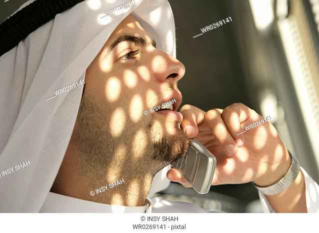 Arab Man busy on the phone