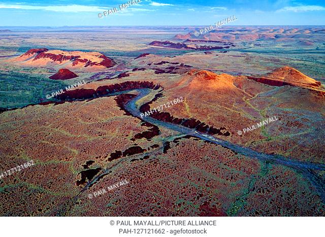 Aerial view of the, Millstream Chichester National Park, Western Australia | usage worldwide. - /Western Australia/Australia