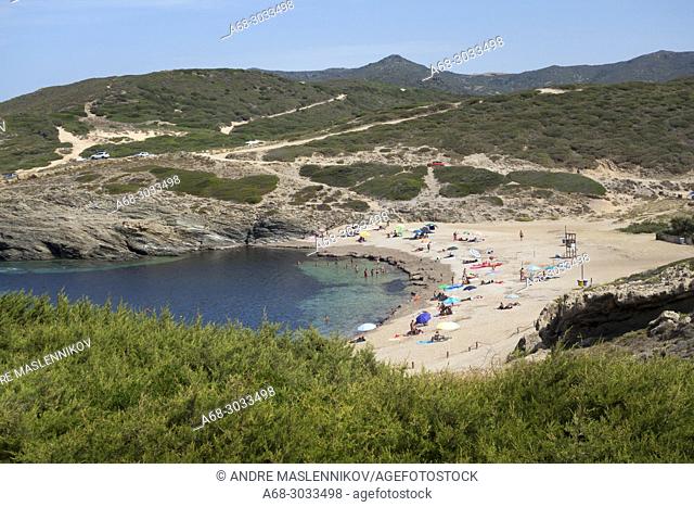 The beach PORTO PALMAS in Sardinia, Italy