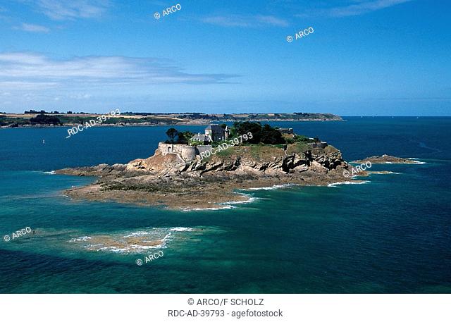 Small island Duguesclin at Saint Coulomb Brittany France