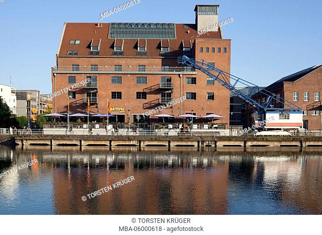 Faktorei 21, historical industrial architecture at the inner harbour, Duisburg, Ruhr area, North Rhine-Westphalia, Germany, Europe