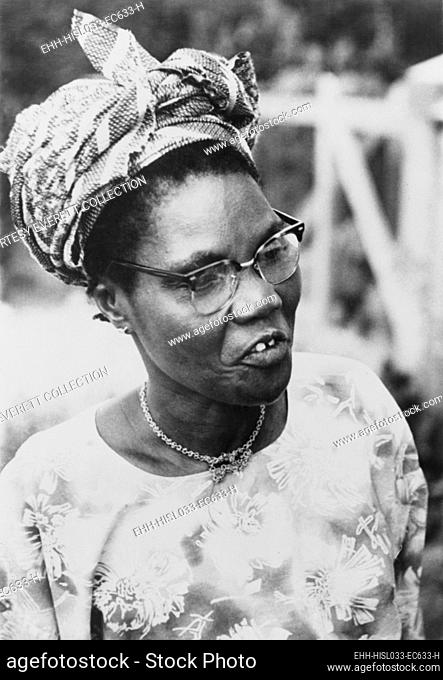 Funmilayo Ransome-Kuti (1900-1978), a Nigerian feminist, was a political and women's rights activist. Ca. 1950-60s
