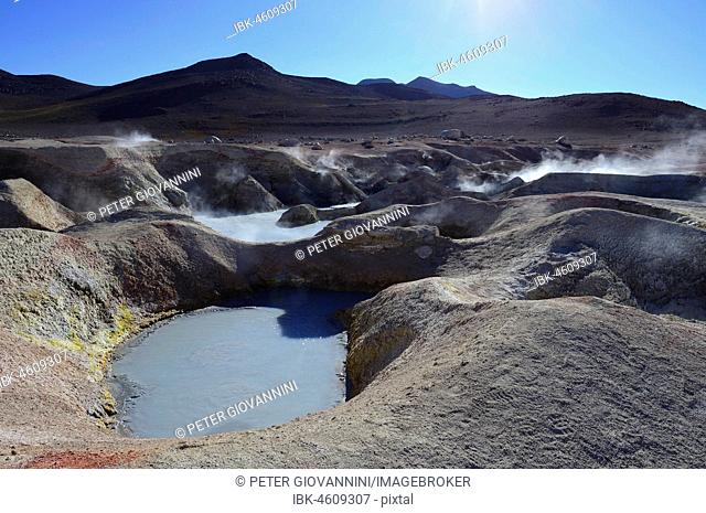 Sol de Mañana, the highest geothermal field in the world, Reserva Nacional de Fauna Andina Eduardo Abaroa, Sur Lípez, Potosí, Bolivia