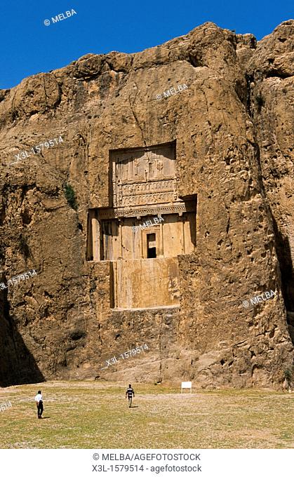 Historic tomb of King Darius, Dareios II , Achaemenid burial site Naqsh-e Rostam, Rustam near Persepolis  Iran