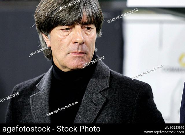 Wolfsburg, Germany, March 20, 2019: German national team head coach Joachim Low during the international soccer game Germany vs Serbia