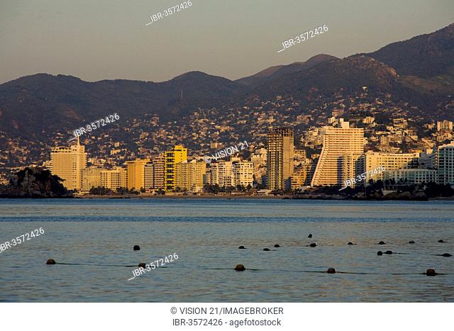 High-rise hotels in Acapulco Bay, Acapulco, Guerrero, Mexico