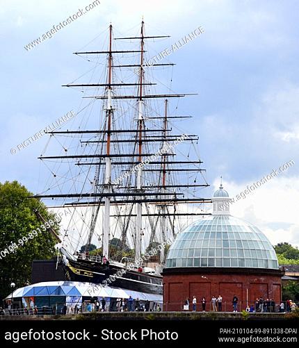 07 September 2019, United Kingdom, London: The three-masted Cutty Sark , 150 years ago as a tea clipper between China and England