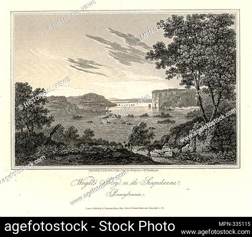 Wright's Ferry, on the Susquehanna, Pennsylvania. Cooke, George (1781-1834) (Engraver). Emmet Collection of Manuscripts Etc