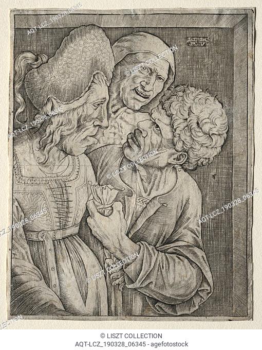The Rich Old Woman. Agostino Musi (Italian, 1490-1540). Engraving