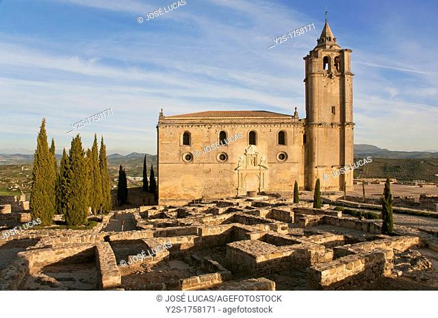 Mayor Abbey Church and medieval urban layout, La Mota Fortress, Alcala la Real, Jaen-province, Spain