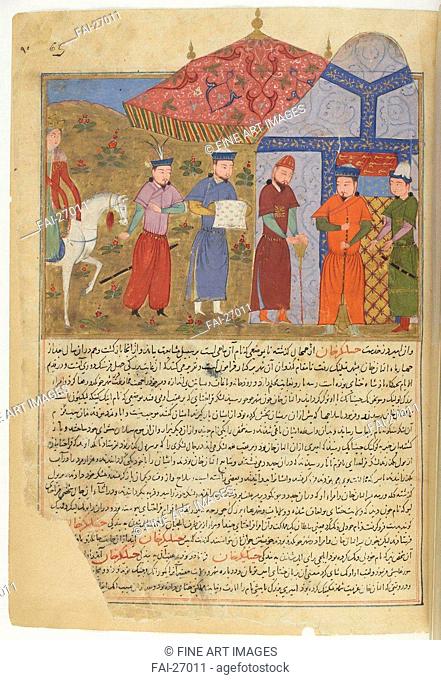 The siege of Beijing. Miniature from Jami' al-tawarikh (Universal History) by Anonymous /Gouache on paper/The Oriental Arts/ca 1430/Afghanistan